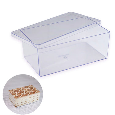 Caixa de bolo retangular de plástico cristal 11,5 x 19,5 x 7,5 (cm)